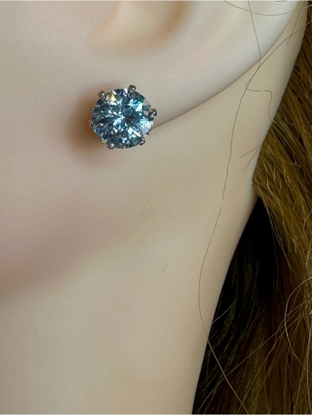 925 Sterling Silver CZ Stud Earrings – Round Brilliant Sparkle